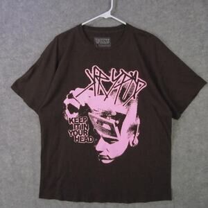 Krypto Wrld Shirt Mens Large Brown Pink Graphic Keep It In Your Head T-Shirt Tee